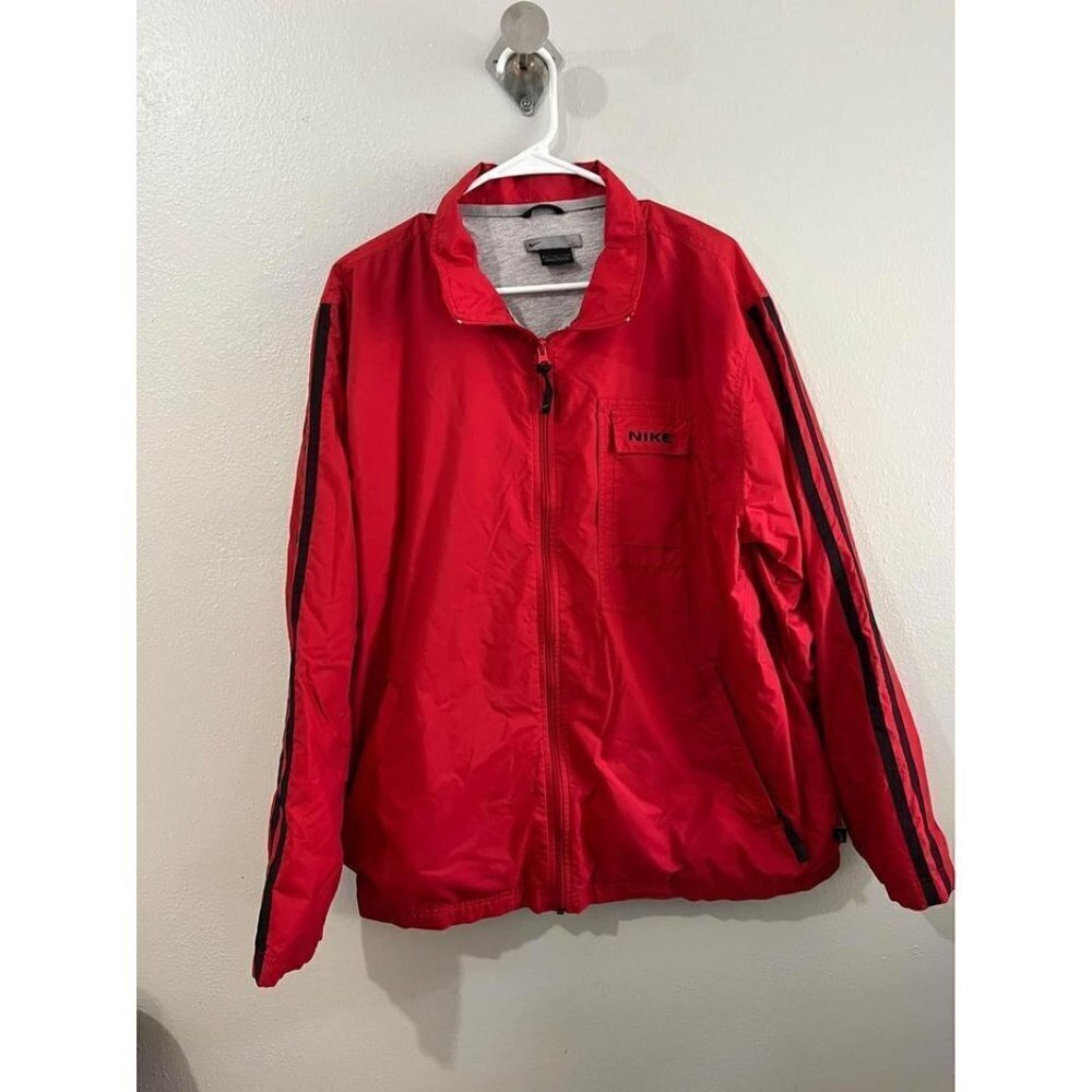 Nike Mens Red Lined Jacket Size Large